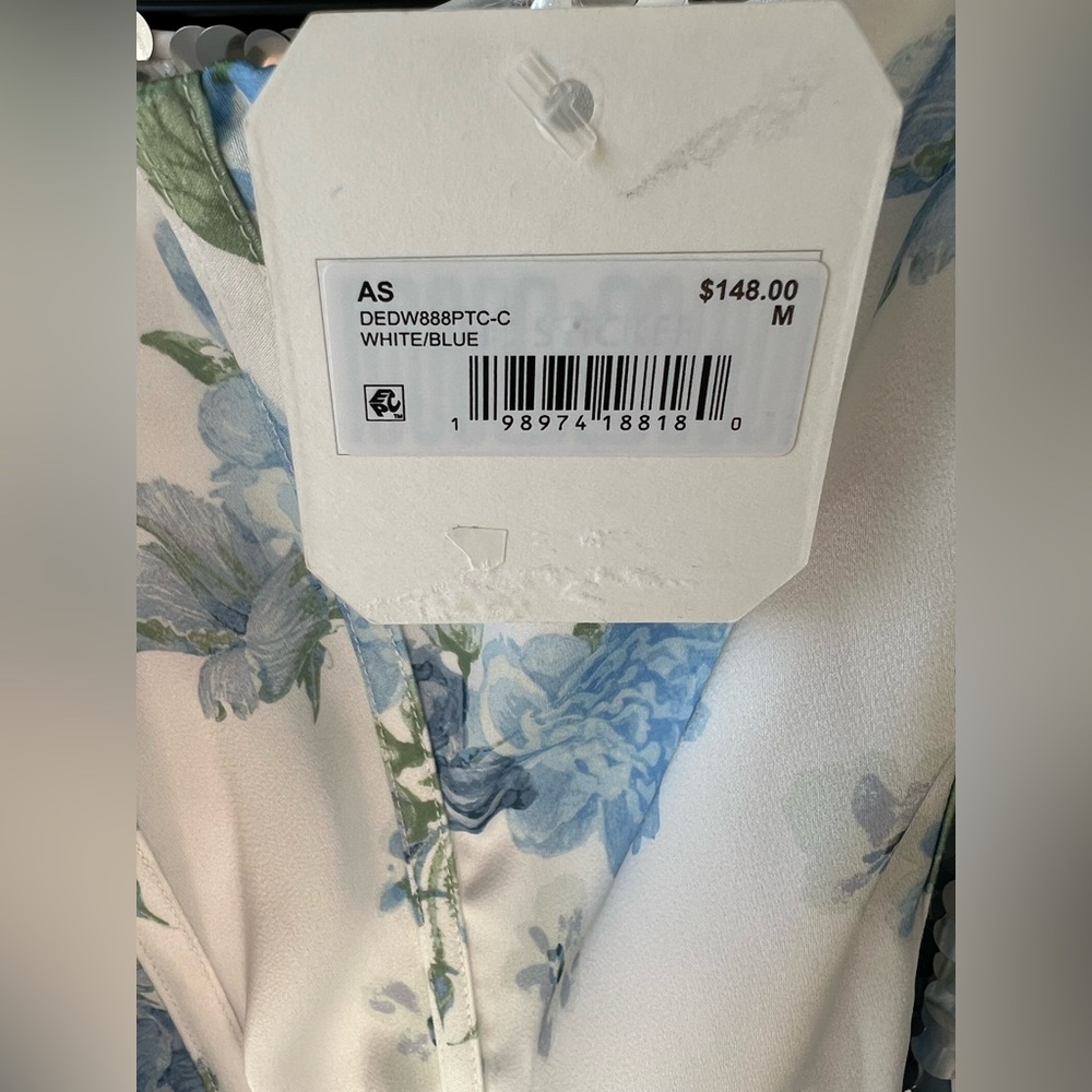 Altar'd State White Strapless Floral Maxi Dress with Blue and Green Print - Picture 5 of 5